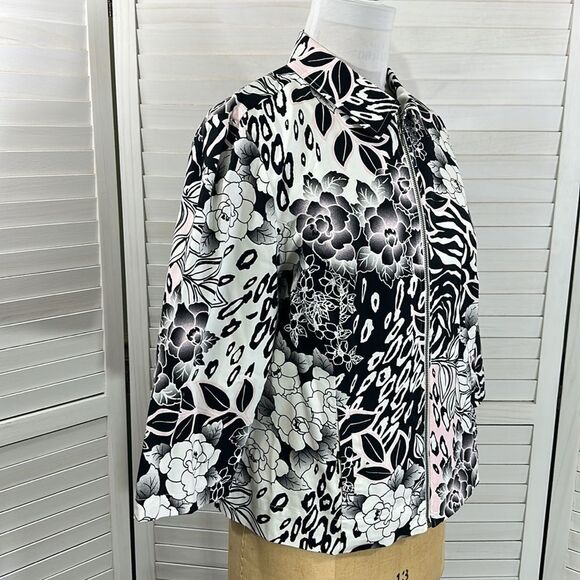 Chico's Jacket Size 3 (16) XL Floral Animal Print - Picture 6 of 14